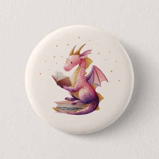 Schaltfläche "Reading Dragon Round" - Benutzerdefi Button (Vorderseite)