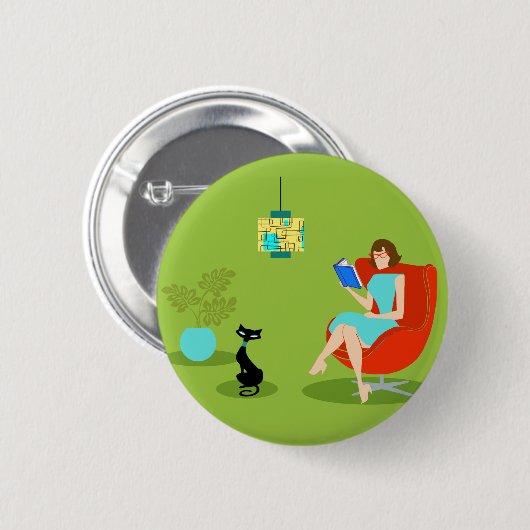 Schaltfläche "Reading Woman" Button (Vorne & Hinten)