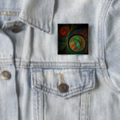 Schaltfläche "Rebirth Green Abstrakt Art" (Quadrat Button (Beispiel)