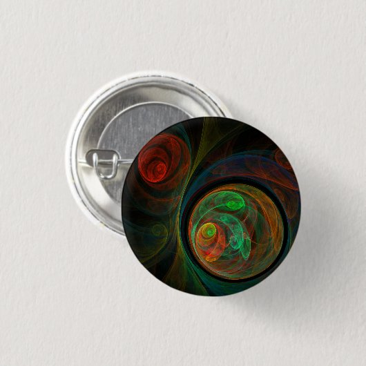 Schaltfläche "Rebirth Green Abstrakt Art" (rund) Button (Vorne & Hinten)