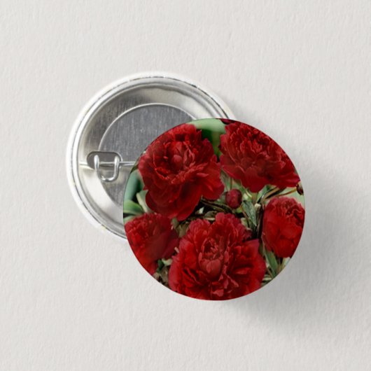 Schaltfläche Red Carnation Blume Button (Vorne & Hinten)