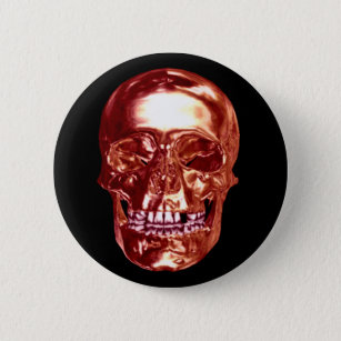Schaltfläche Red Chrome Skull Button