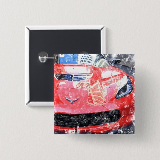 Schaltfläche Red Corvette Button (Vorne & Hinten)