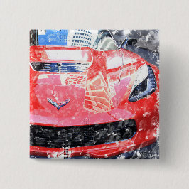 Schaltfläche Red Corvette Button