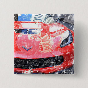 Schaltfläche Red Corvette Button
