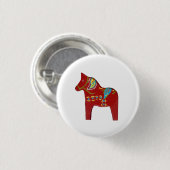 Schaltfläche Red Dala Horse Button (Vorne & Hinten)