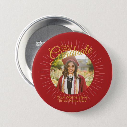 Schaltfläche "Red & Gold Star Graduate" Button (Vorne & Hinten)