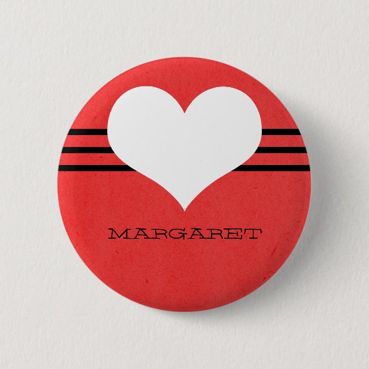 Schaltfläche "Red Modern Heart" Button (Vorderseite)