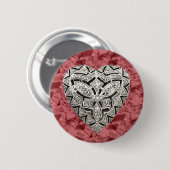 Schaltfläche "Red Round Elegant Designer Heart" Button (Vorne & Hinten)