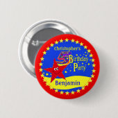 Schaltfläche "Red Star 5 Birthday Party Name" Button (Vorne & Hinten)