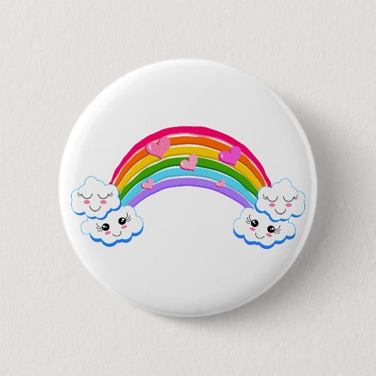Schaltfläche "Regenbogen Wolken" Button (Vorderseite)