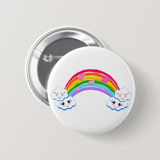 Schaltfläche "Regenbogen Wolken" Button (Vorne & Hinten)