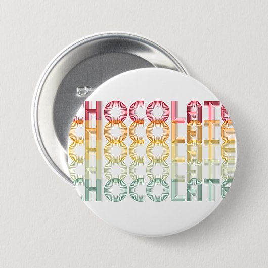 Schaltfläche Retro Chocolate Rainbow Button (Vorne & Hinten)