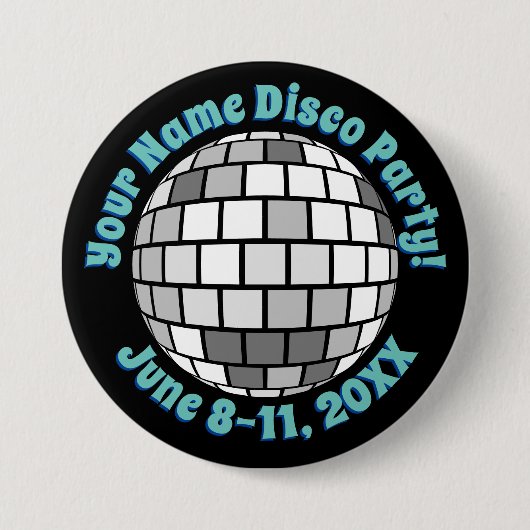 Schaltfläche "Retro Disco Ball" PERSONALISIERT Button (Vorderseite)