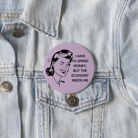 Schaltfläche "Retro Funny Shopping Quote" Button (Beispiel)