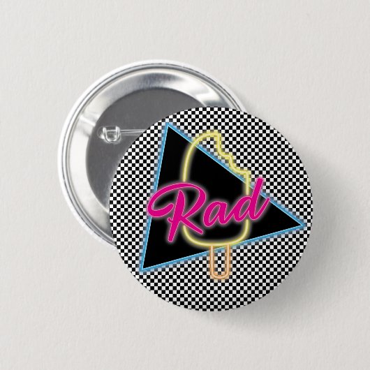Schaltfläche "Retro Neon Krass" Button (Vorne & Hinten)