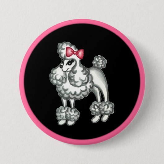 Schaltfläche "Retro Poodle" Button (Vorderseite)