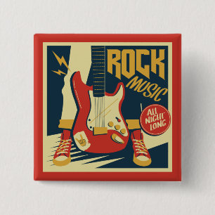 Schaltfläche "Retro Rock Music" Button
