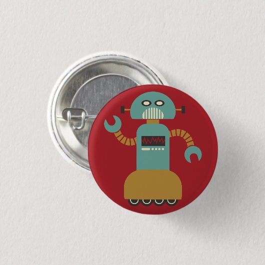 Schaltfläche "Retro Roller Robot"-Flair Button (Vorne & Hinten)