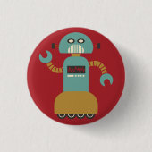 Schaltfläche "Retro Roller Robot"-Flair Button (Vorderseite)