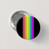 Schaltfläche Retro Stripes (Schwarz & Neon Multi) Button (Vorne & Hinten)
