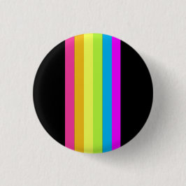 Schaltfläche Retro Stripes (Schwarz & Neon Multi) Button