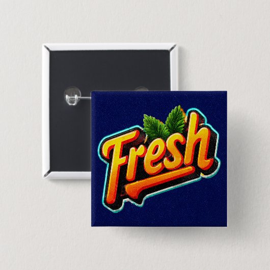 Schaltfläche "Retro Style Mini Fresh Pinback" Button (Vorne & Hinten)