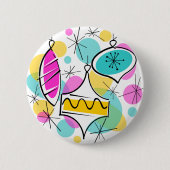 Schaltfläche Retro Tree Baubles Button (Vorderseite)