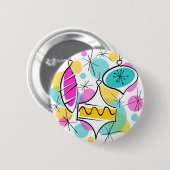 Schaltfläche Retro Tree Baubles Button (Vorne & Hinten)