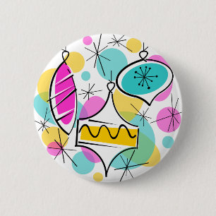 Schaltfläche Retro Tree Baubles Button