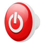 Schaltfläche "Riesenroter Power" Keramikknauf (Rechts)