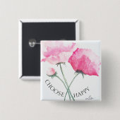 Schaltfläche Rosa Blume Button (Vorne & Hinten)