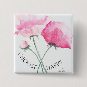 Schaltfläche Rosa Blume Button