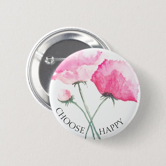 Schaltfläche Rosa Blume Button (Vorne & Hinten)
