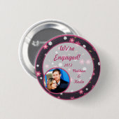 Schaltfläche "Rosa Blume" Foto Button (Vorne & Hinten)