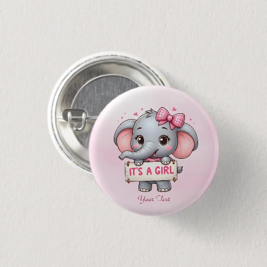 Schaltfläche "Rosa Elephant" Button (Vorne & Hinten)