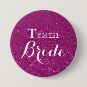 Schaltfläche "Rosa Glitzer Wedding Team Bride" Button (Vorderseite)