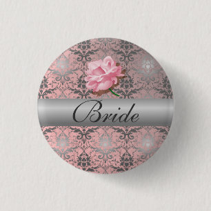 Schaltfläche "Rosa Grunge Damask Bridge" Button