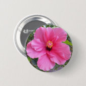 Schaltfläche "Rosa Hibiskus" Button (Vorne & Hinten)