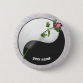 Schaltfläche Rose Yin Yang Wedding, Button (Vorderseite)