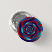 Schaltfläche Rot und Blues Spiral Rose Pinback Button (Vorne & Hinten)