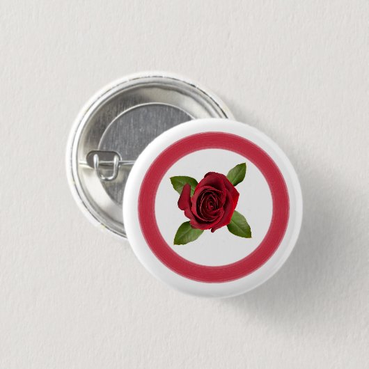 Schaltfläche rote Rose Button (Vorne & Hinten)