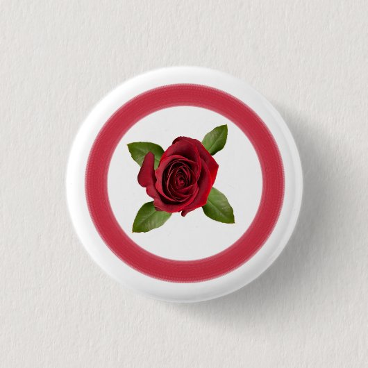 Schaltfläche rote Rose Button (Vorderseite)