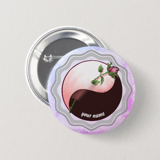 Schaltfläche "rote Rose Yang-Button" Button (Vorne & Hinten)