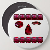 Schaltfläche Roter Edelstein Button (Vorne & Hinten)