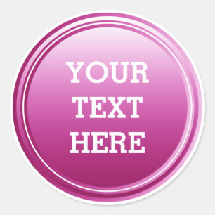 SCHALTFLÄCHE ROUND Pflaumengefälle + Ihr Text Runder Aufkleber