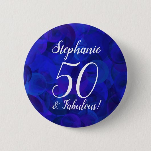 Schaltfläche Royal Blue 50 und Fabulous Birthday P Button (Vorderseite)
