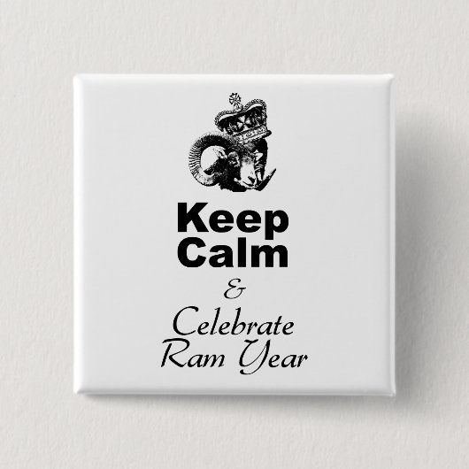 Schaltfläche "Ruhiges Celebrate Ram Year" behalten Button (Vorderseite)