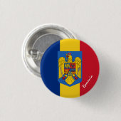 Schaltfläche Rumänien, patriotische rumänische Fla Button (Vorne & Hinten)