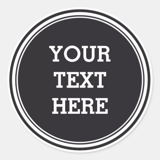 SCHALTFLÄCHE RUND Schwarzweiß + Ihr Text Runder Aufkleber (Vorderseite)